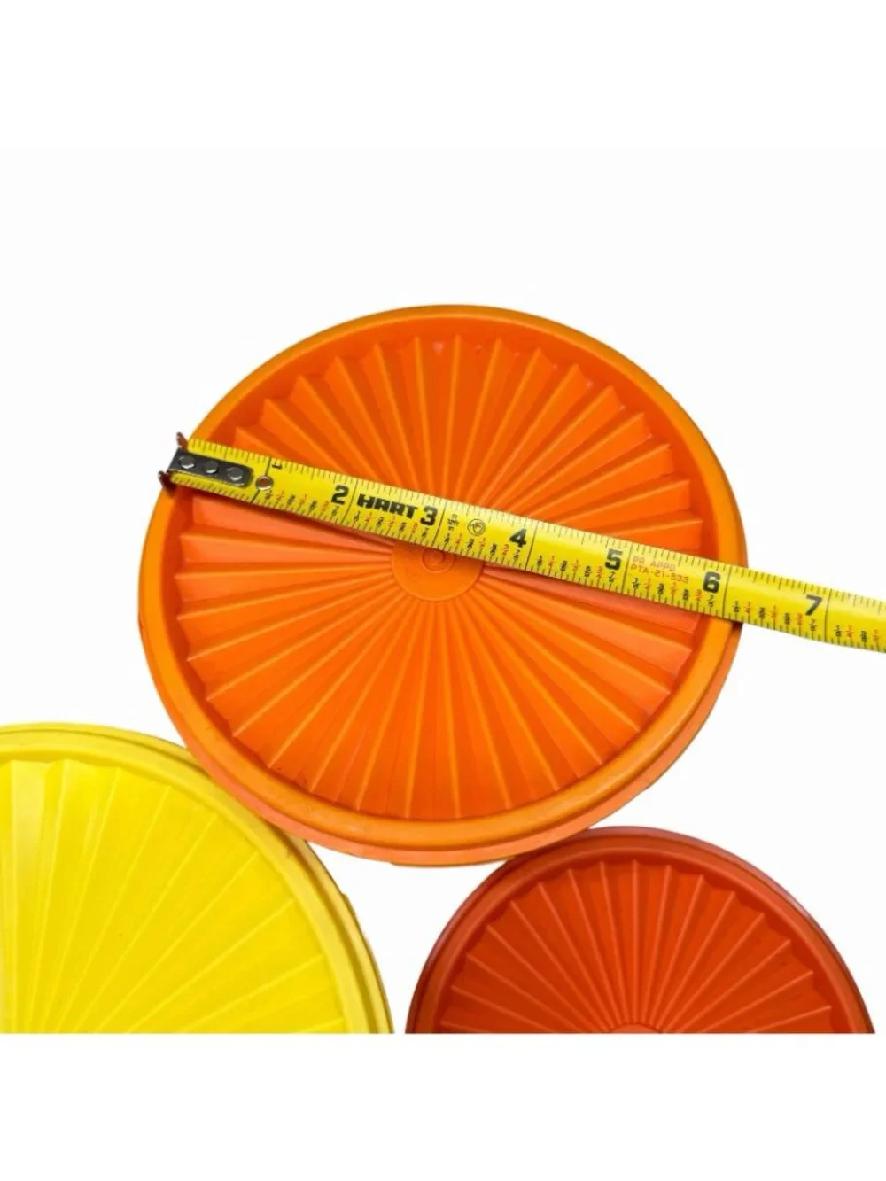 VTG Set of 3 Tupperware Servalier Canisters Retro Orange & Yellow W/Lids